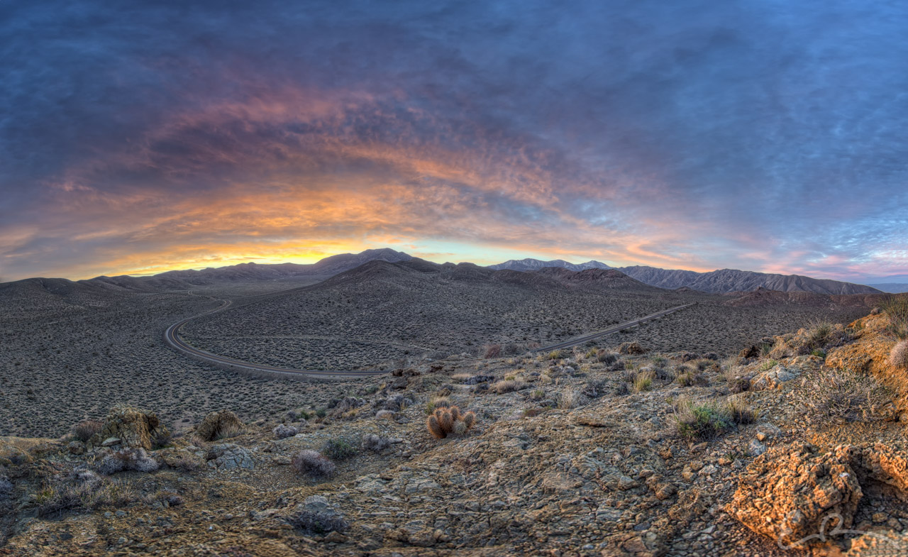 Sunrise Over Emigrant Canyon Road Panorama